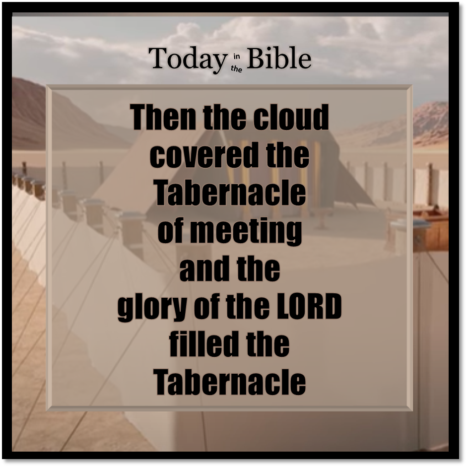 Nisan 1 – …and the glory of the LORD filled the tabernacle