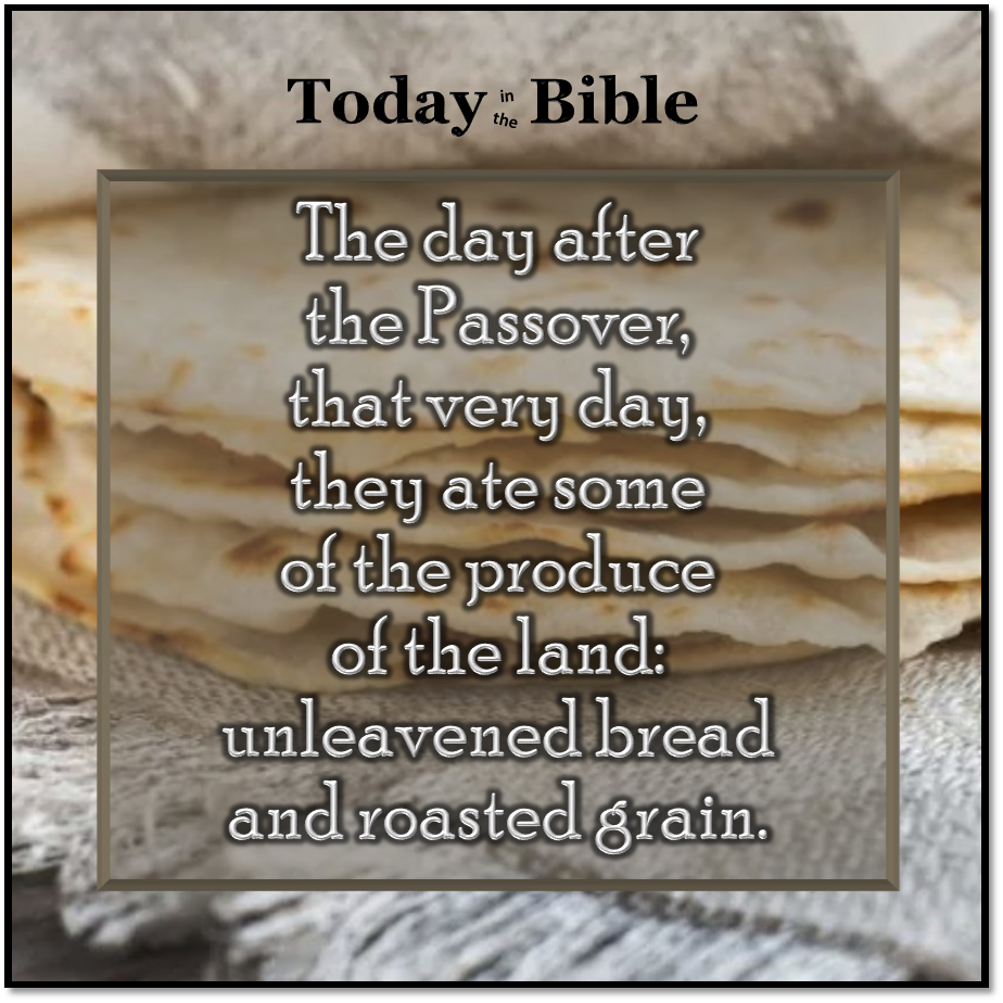 Nisan 15 – They ate the produce of the Land…
